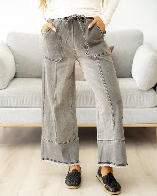 Beau Wide Leg Jeans - Gray Wash