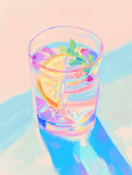 Mocktail Art Print – Refreshing Beverage Illustration for Kitchen, Bar, & Dining Wall Décor, Archival Quality, Ready to Hang