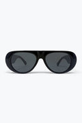 Black Oversized Aviator Sunglasses with Dark Lenses