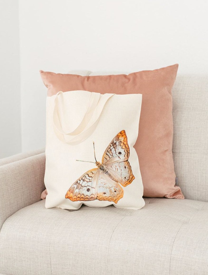 Orange Butterfly Tote