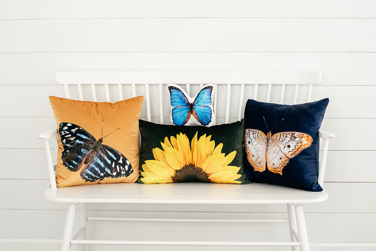 Golden Velvet Butterfly Pillow