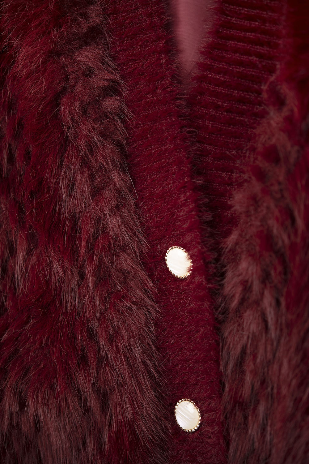 Cropped Jacket in burgundy in fine fur