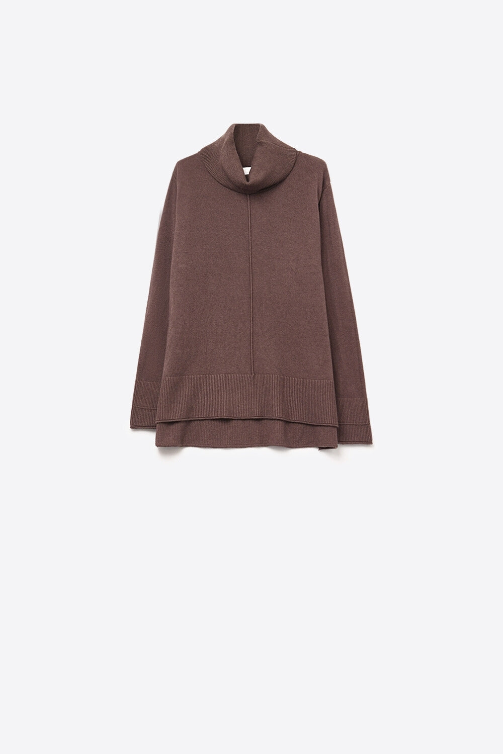 Oversized Roll Neck Sweater in brown