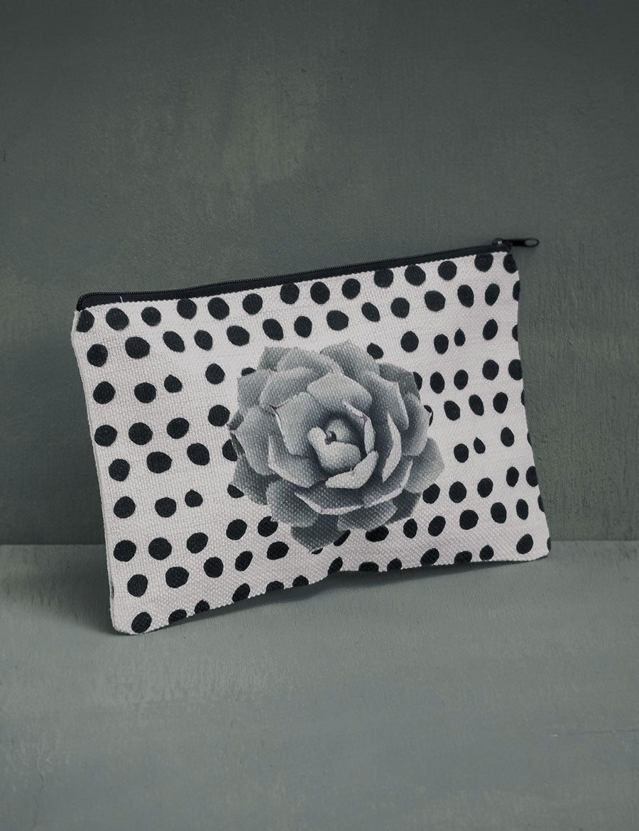 Succulent Polk-A-Dot Cosmetic Pouch