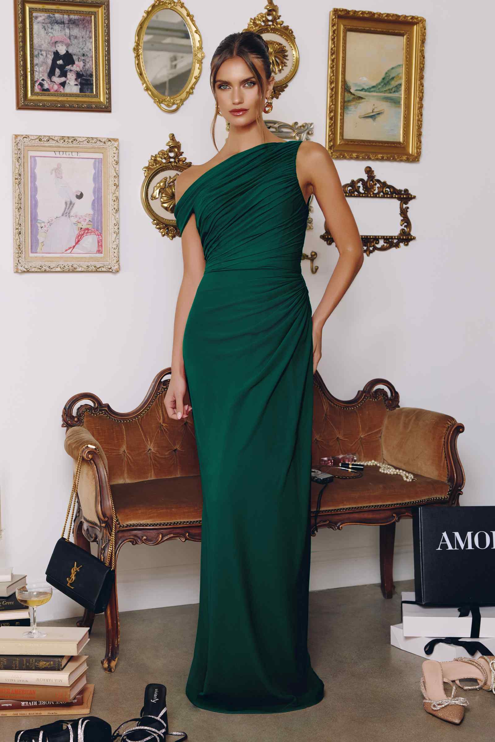 Amoris T730 One Shoulder Chiffon Formal Gown