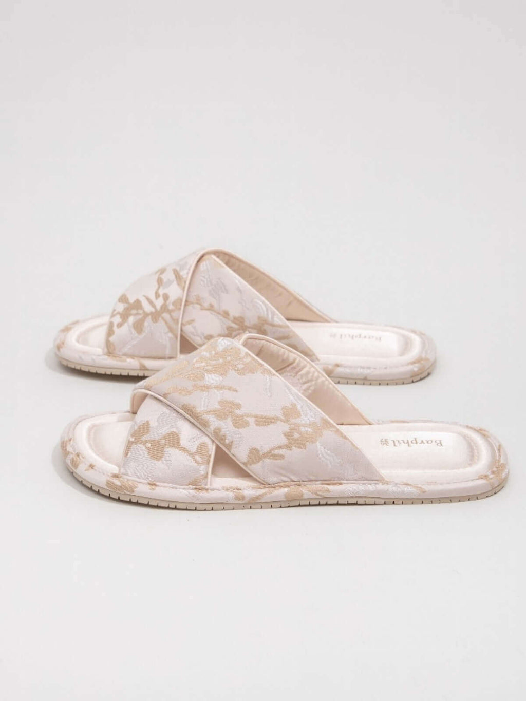 Classic Cross-Strap Embroidery Slippers