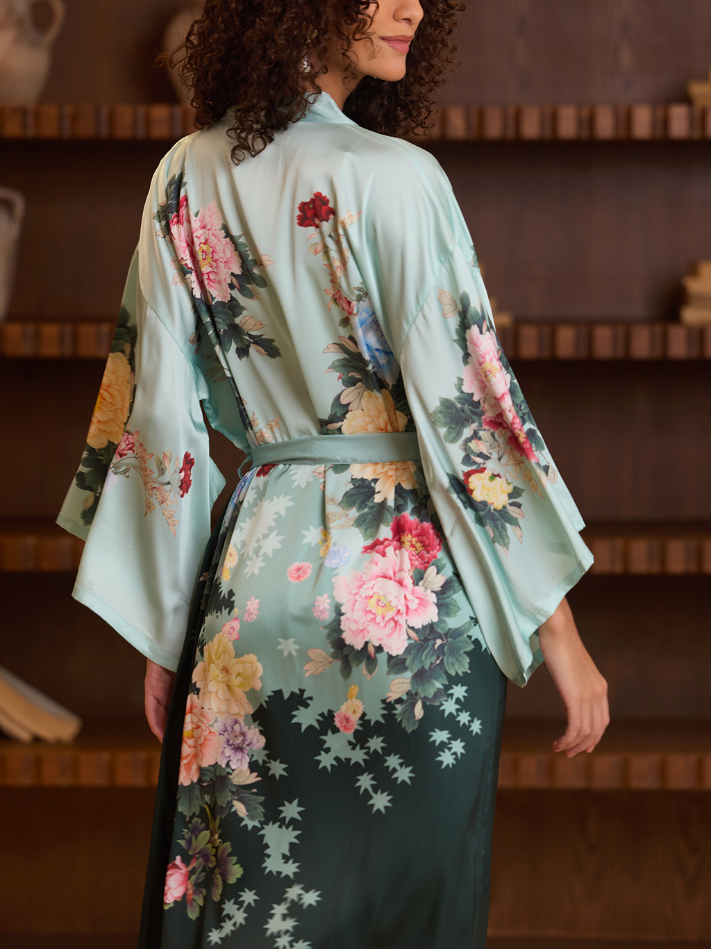 Gradient Bloom Kimono Robe
