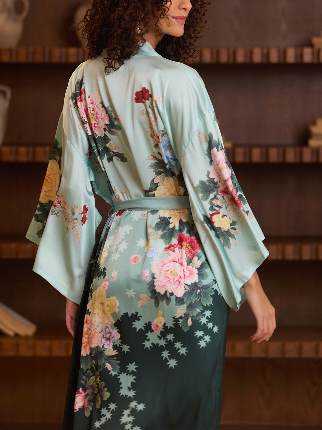 Gradient Bloom Kimono Robe