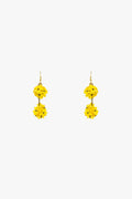 Dropped Flower Statement Earrings With Yellow Daisies