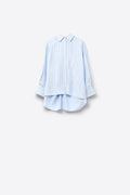 oversized baby blue shirt with bow in the back
