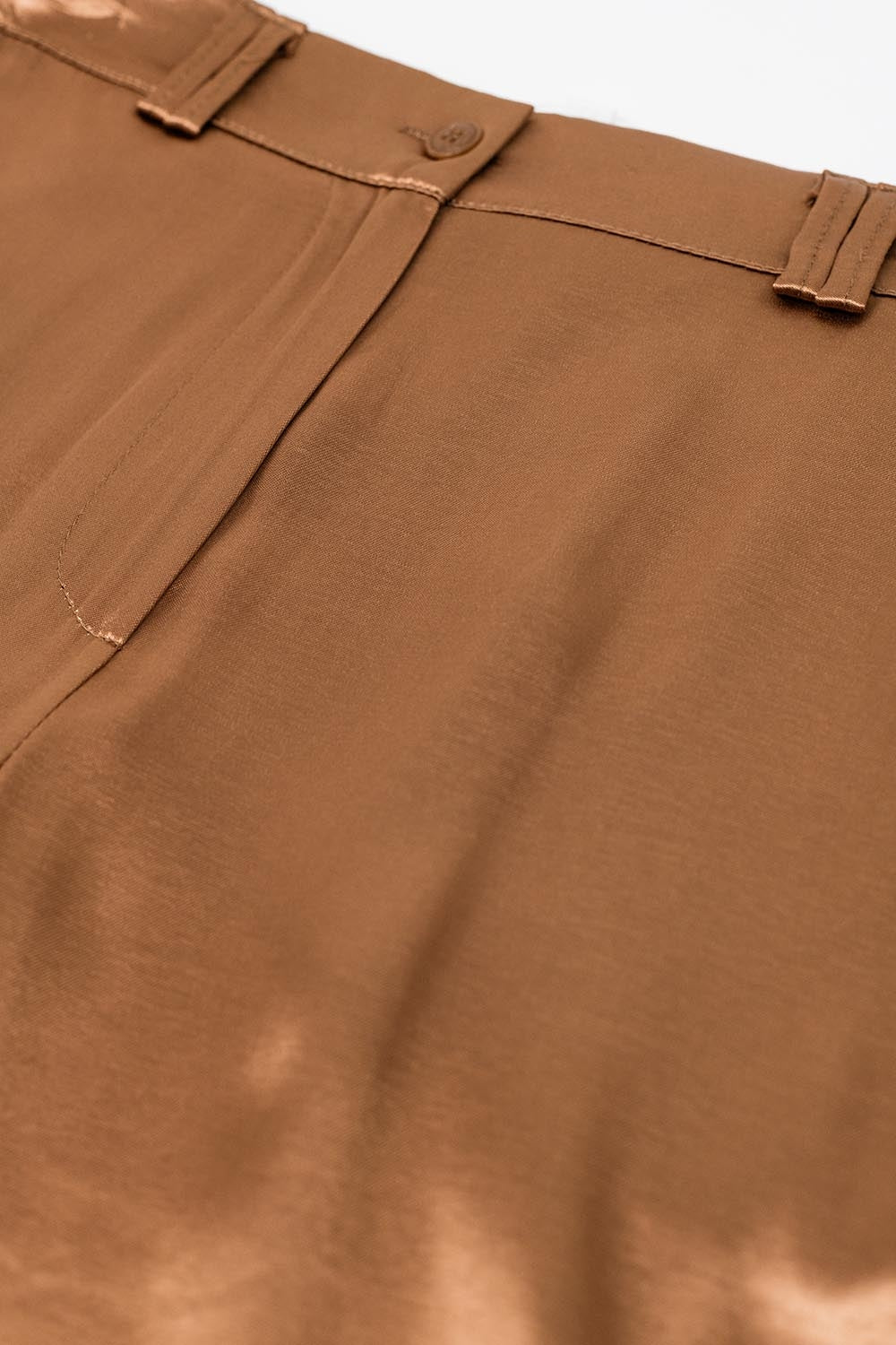 Satin Wide Leg Suit Pants In Camel