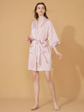 Elegant Hollow Out Detail Short Robe with Pockets
