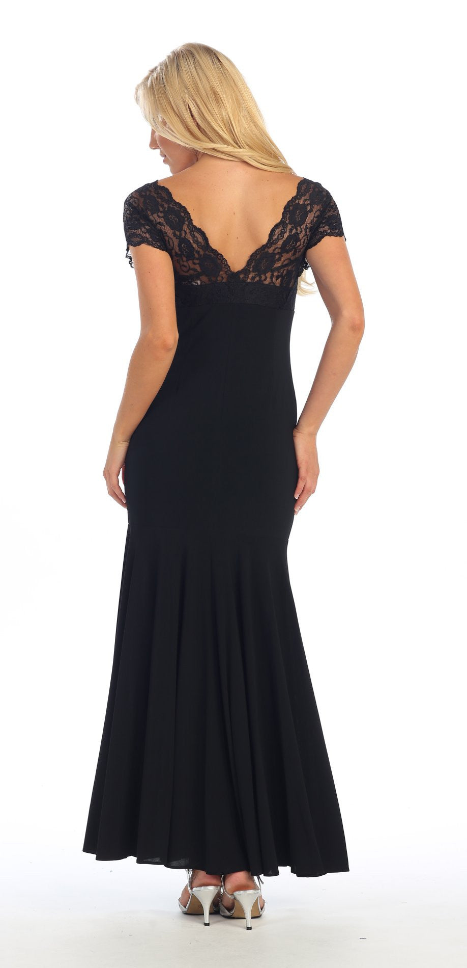 Celavie Dinner Party Tea Length Dress ITY Stretch Lace (Size 2XL)